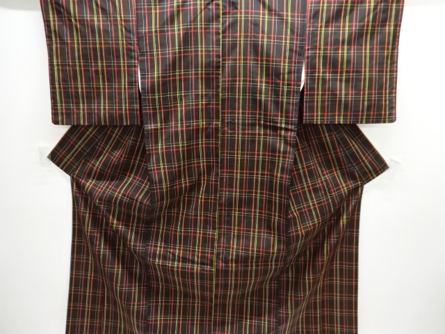 JAPANESE KIMONO / YONEZAWA TSUMUGI / ENSEMBLE / WOVEN GRID
